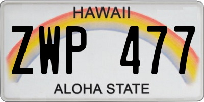 HI license plate ZWP477