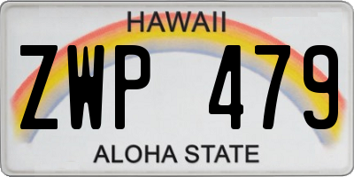 HI license plate ZWP479
