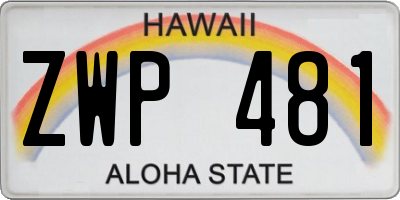 HI license plate ZWP481