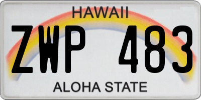HI license plate ZWP483