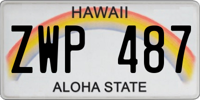 HI license plate ZWP487