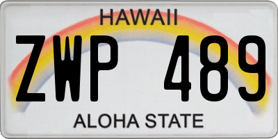 HI license plate ZWP489
