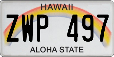 HI license plate ZWP497