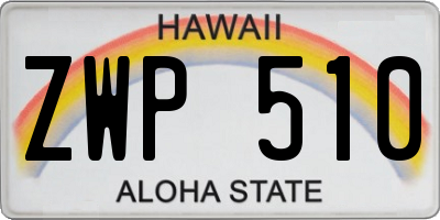 HI license plate ZWP510