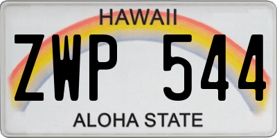 HI license plate ZWP544