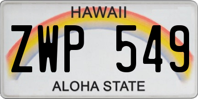 HI license plate ZWP549
