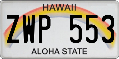 HI license plate ZWP553