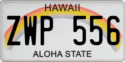 HI license plate ZWP556