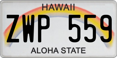 HI license plate ZWP559