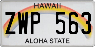 HI license plate ZWP563