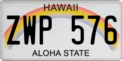 HI license plate ZWP576