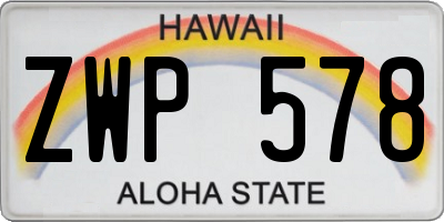 HI license plate ZWP578