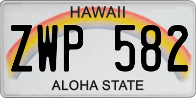 HI license plate ZWP582