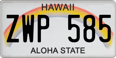 HI license plate ZWP585