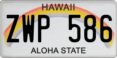 HI license plate ZWP586