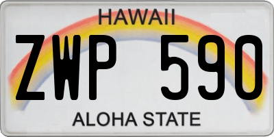 HI license plate ZWP590