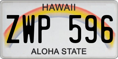 HI license plate ZWP596