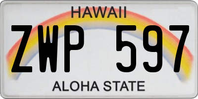 HI license plate ZWP597
