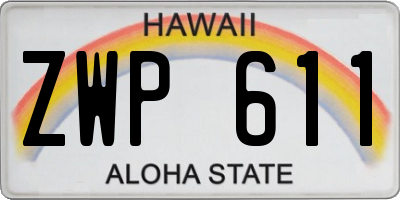HI license plate ZWP611