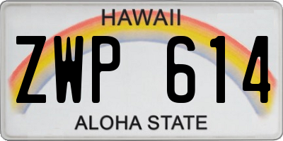 HI license plate ZWP614