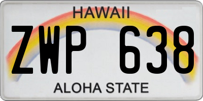 HI license plate ZWP638