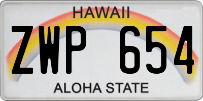 HI license plate ZWP654