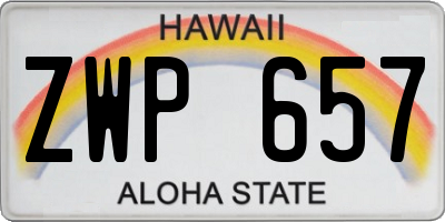 HI license plate ZWP657