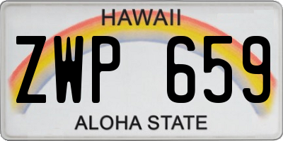 HI license plate ZWP659