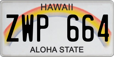 HI license plate ZWP664