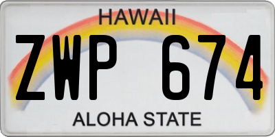 HI license plate ZWP674