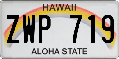 HI license plate ZWP719