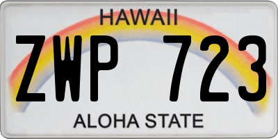 HI license plate ZWP723