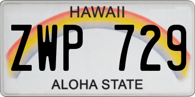 HI license plate ZWP729