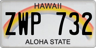 HI license plate ZWP732