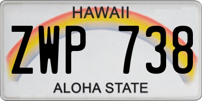 HI license plate ZWP738