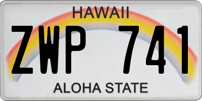 HI license plate ZWP741
