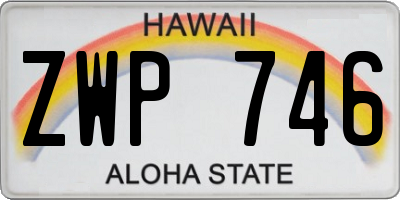 HI license plate ZWP746