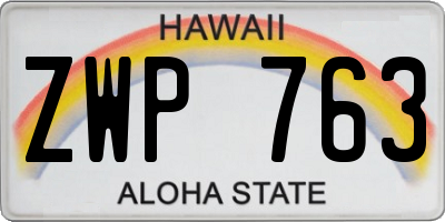 HI license plate ZWP763
