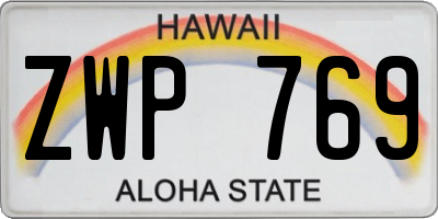 HI license plate ZWP769