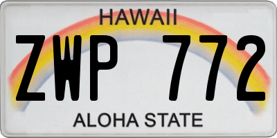 HI license plate ZWP772