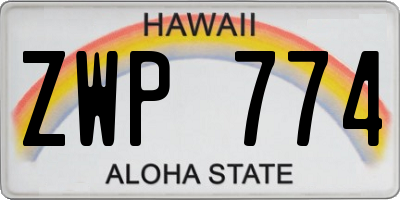 HI license plate ZWP774