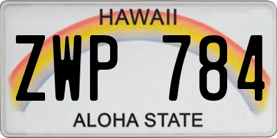 HI license plate ZWP784