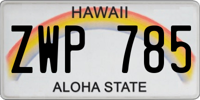 HI license plate ZWP785
