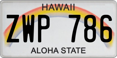 HI license plate ZWP786