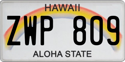 HI license plate ZWP809