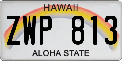 HI license plate ZWP813
