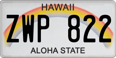 HI license plate ZWP822