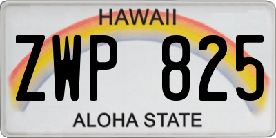 HI license plate ZWP825