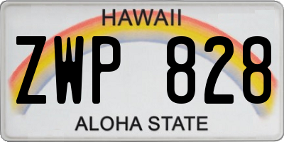 HI license plate ZWP828
