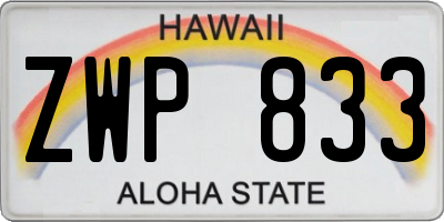 HI license plate ZWP833